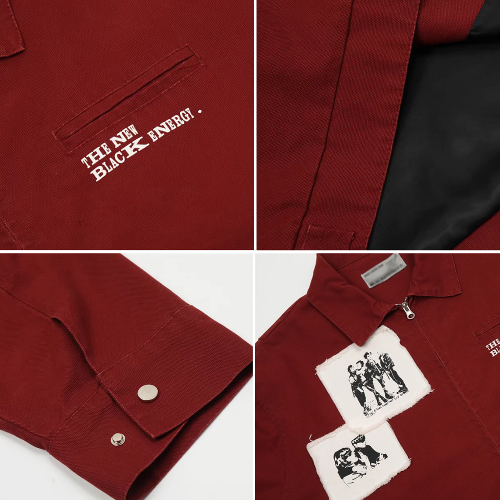 Vintage Streetwear Lapel Patch Jacket