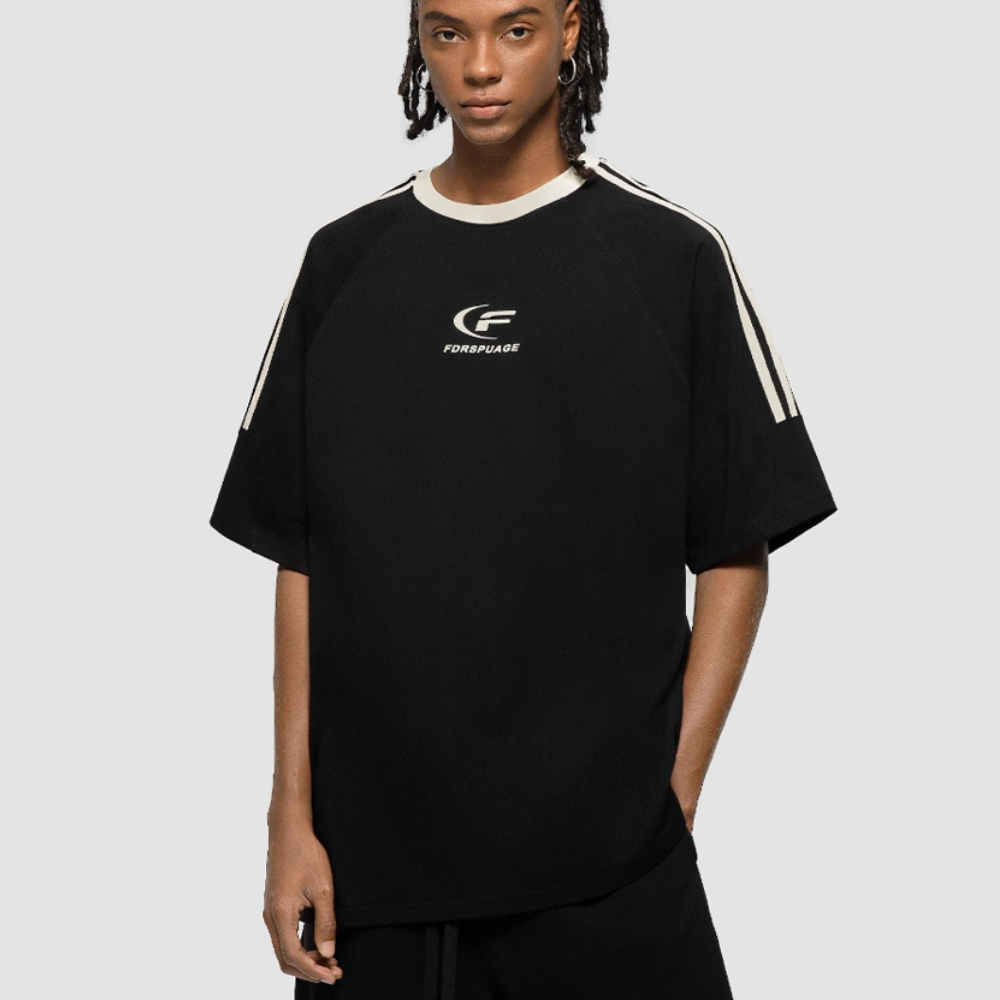 Retro Letter Print Raglan Sleeve T-shirt