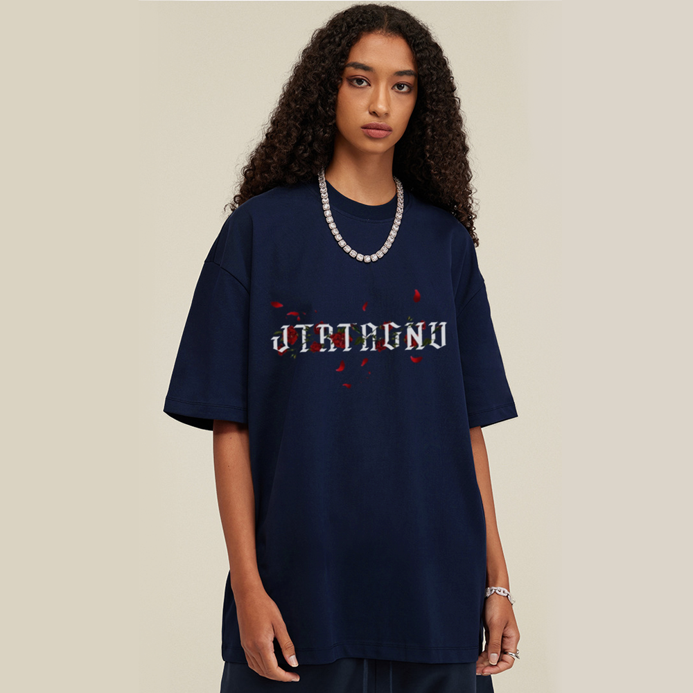 Rose Cross Print T-shirt