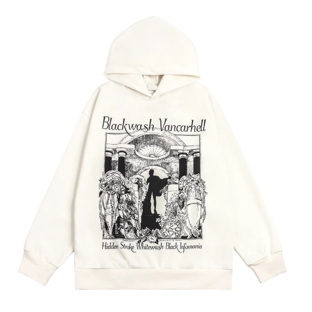 Retro European Architecture Print Hoodie