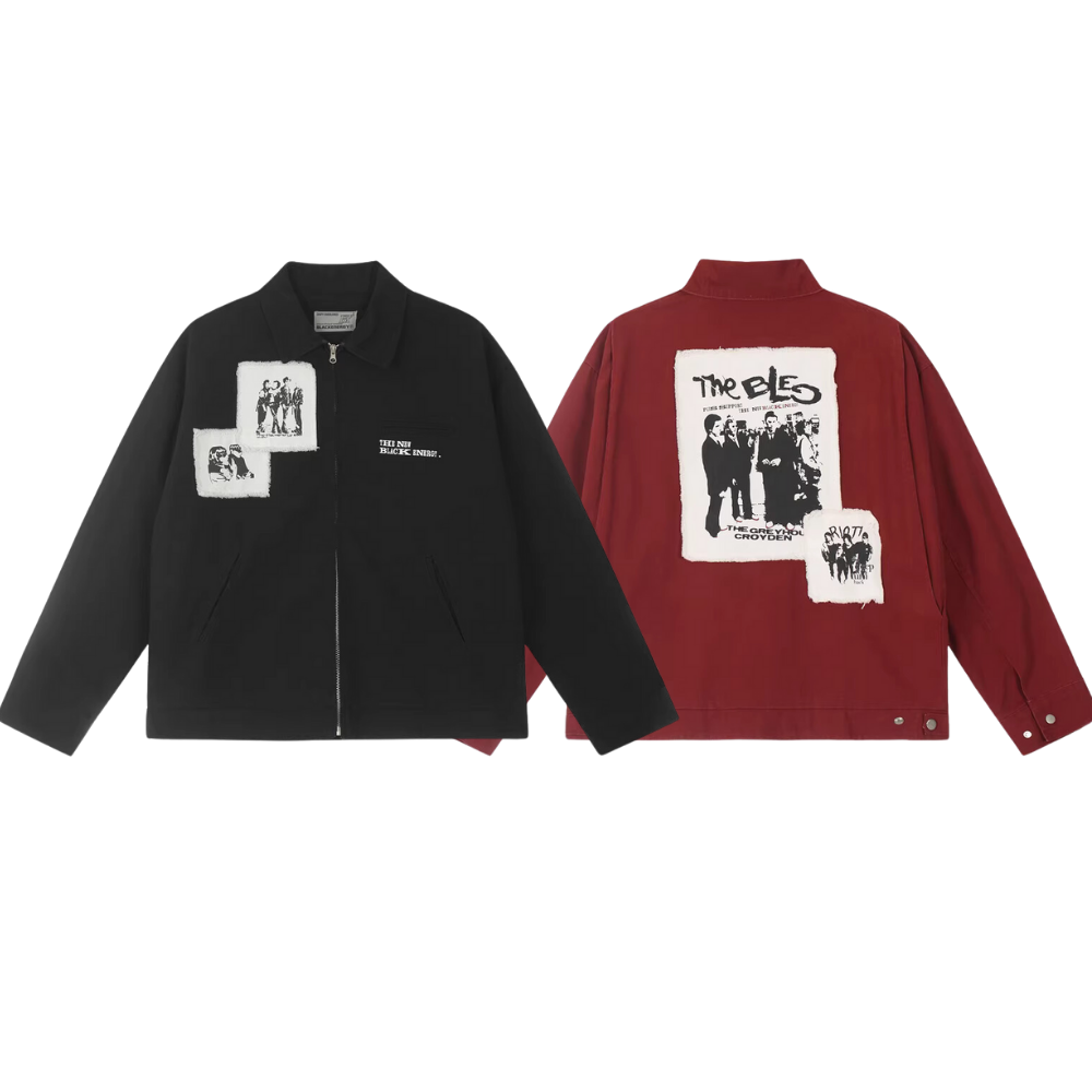 Vintage Streetwear Lapel Patch Jacket