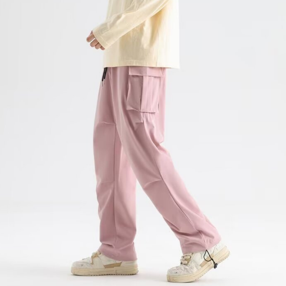 Technical Pleated Drawstring Pocket Cargo Pants