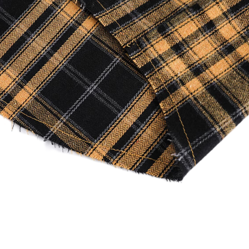 Denim Collar Pocket Plaid Shirt