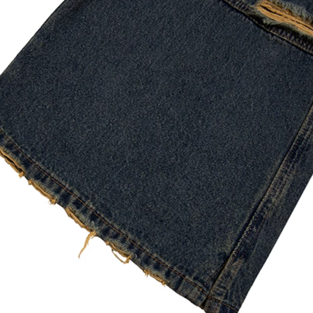 Vintage Artistic Distressed Ripped Jeans