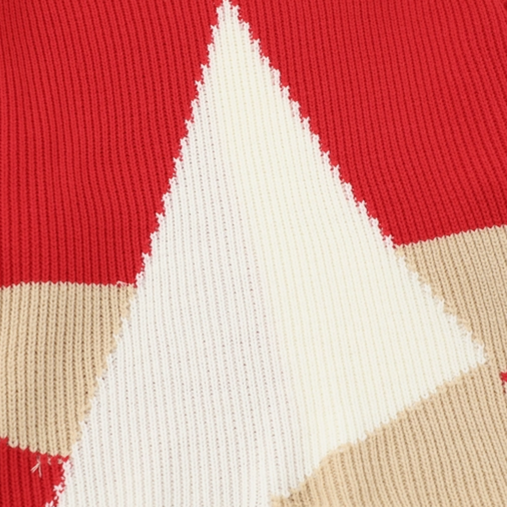 Irregular Hem Star Sweater