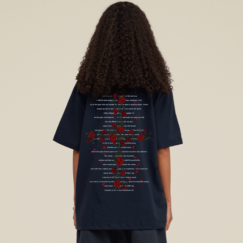 Rose Cross Print T-shirt