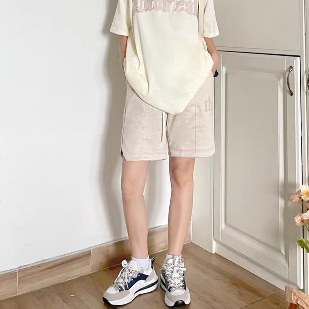 Urban Versatile Letter Suede Shorts