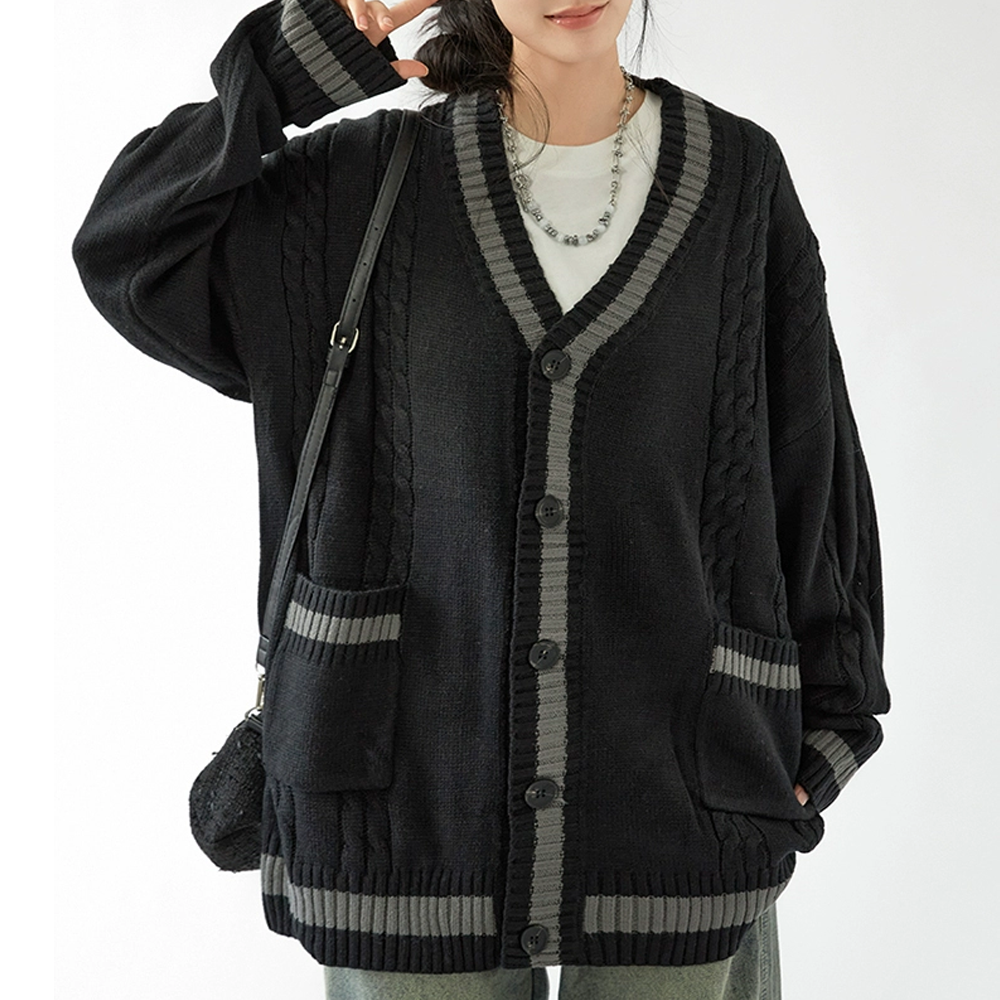Simple Solid Color Cardigan Sweater