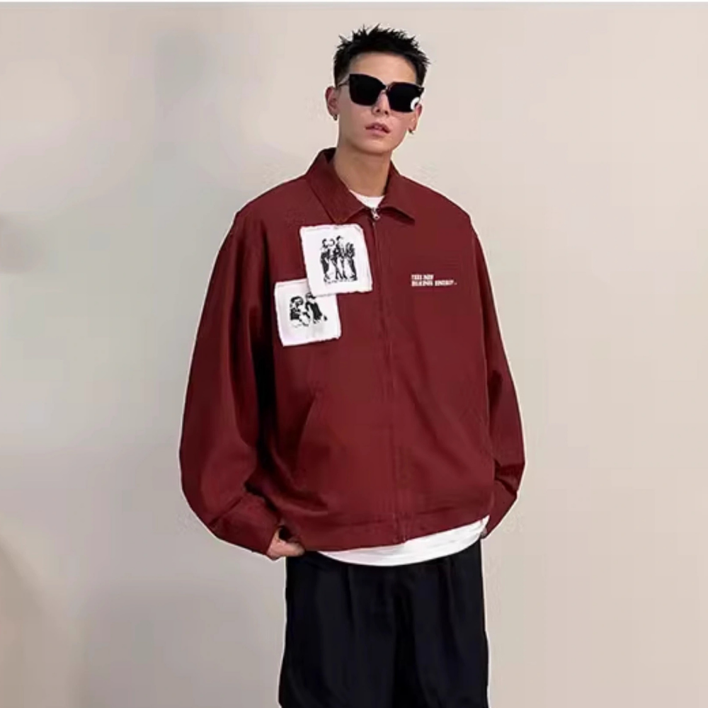 Vintage Streetwear Lapel Patch Jacket