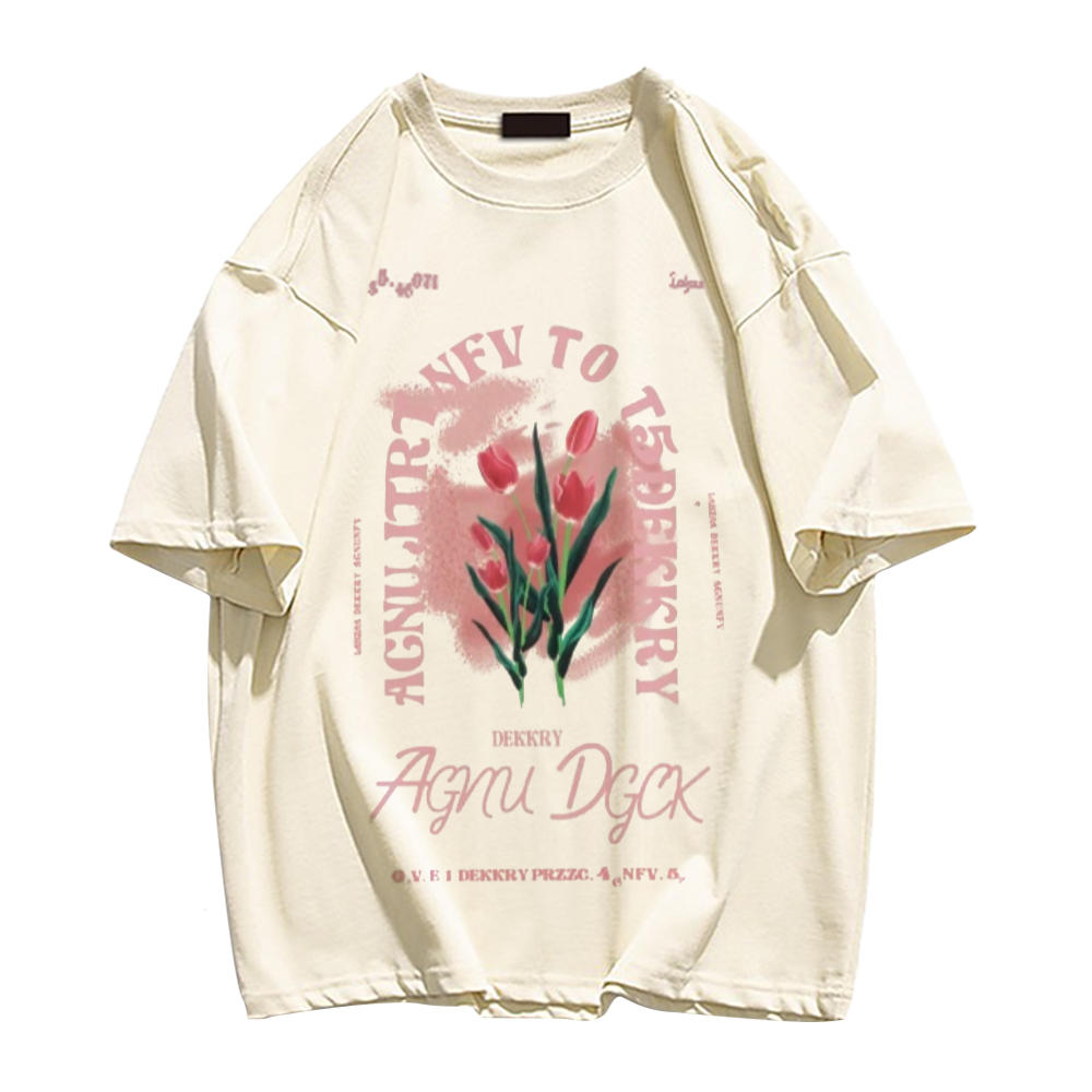 American Street Tulip Print Cotton T-shirt