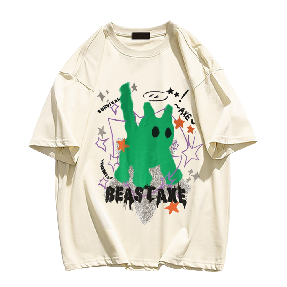 Urban Abstract Kitten Print T-shirt