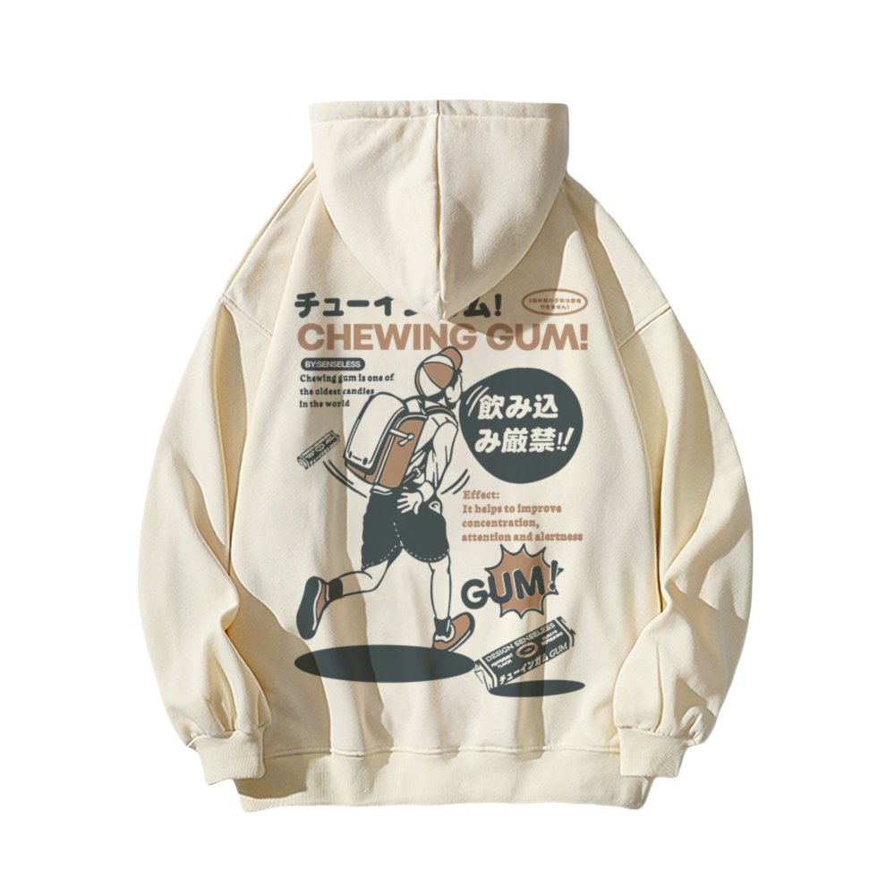 Japanese Retro Manga Print Hoodie