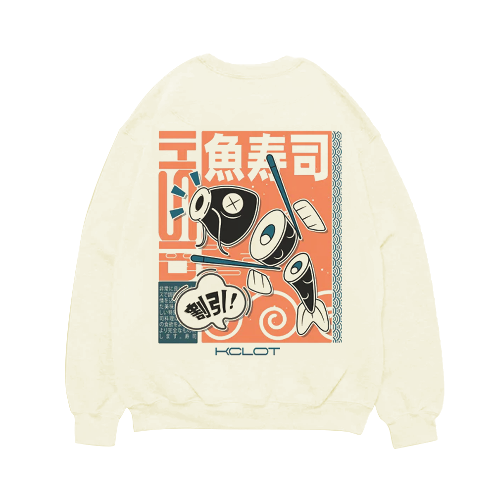Fish Sushi Pattern Sweatshirt