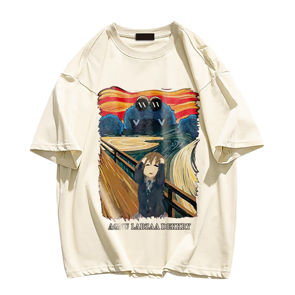 Upset Cartoon Girl Cotton T-shirt