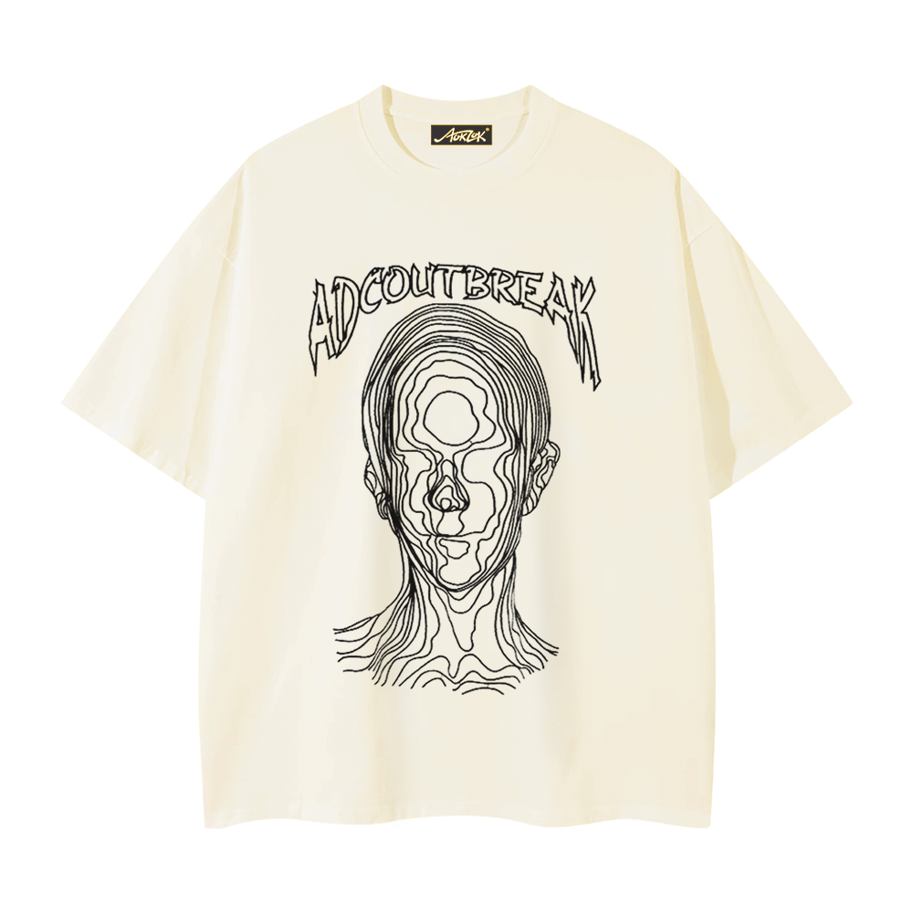 Line Face Letters T-Shirt