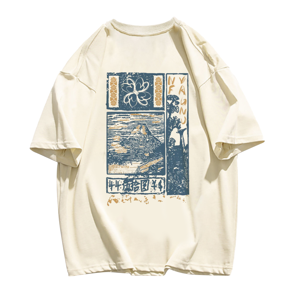 Vintage Landscape Print T-shirt