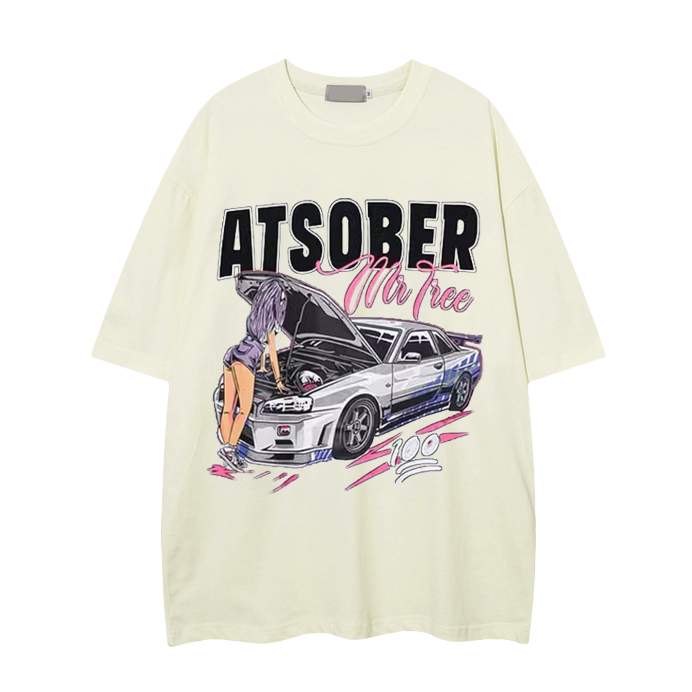 High Street Racing Belle Print Oversize T-shirt