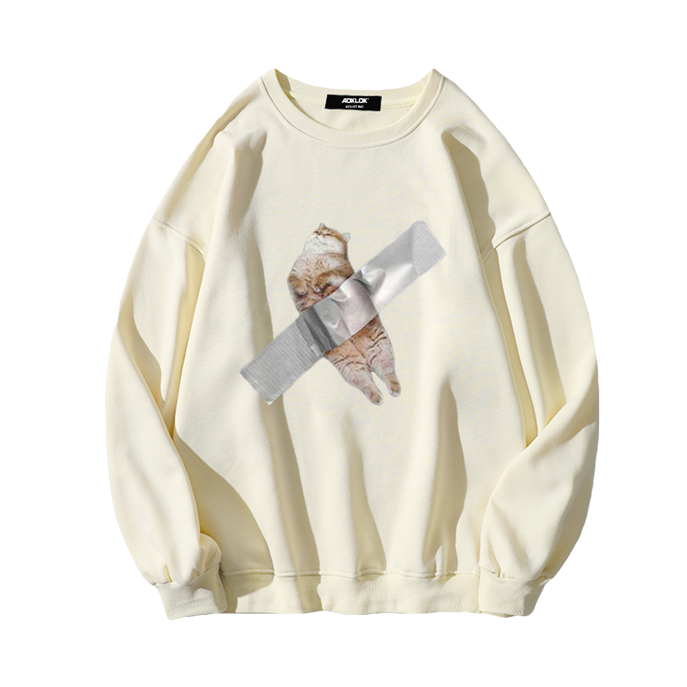 Funny Kitten Print Sweatshirt