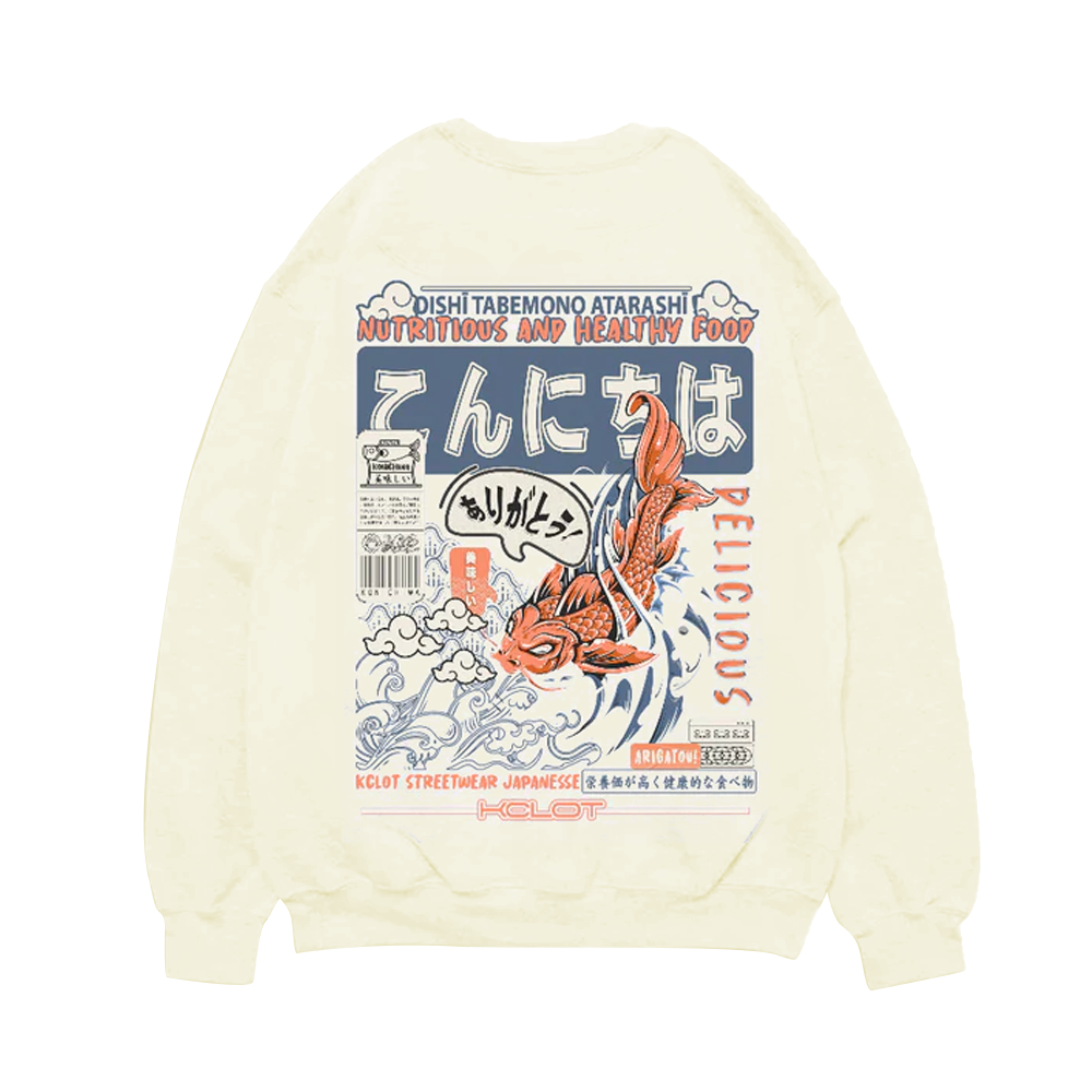Fierce Fish Print Cotton Sweatshirt
