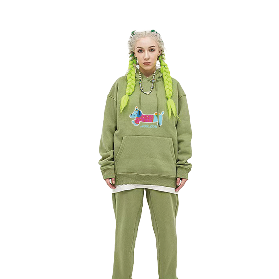 AG Embroidery Blue Dachshund Dog Hoodie