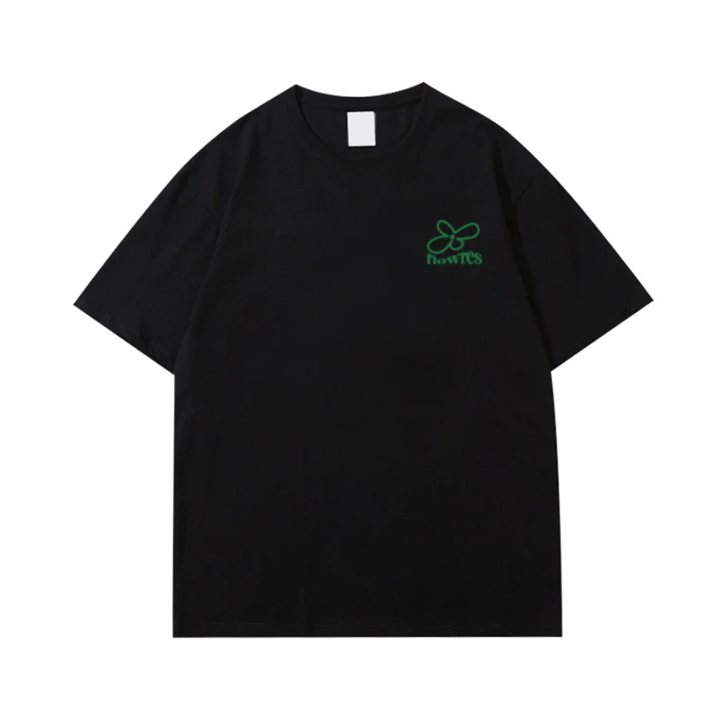 Chic Green Line Flower T-Shirt