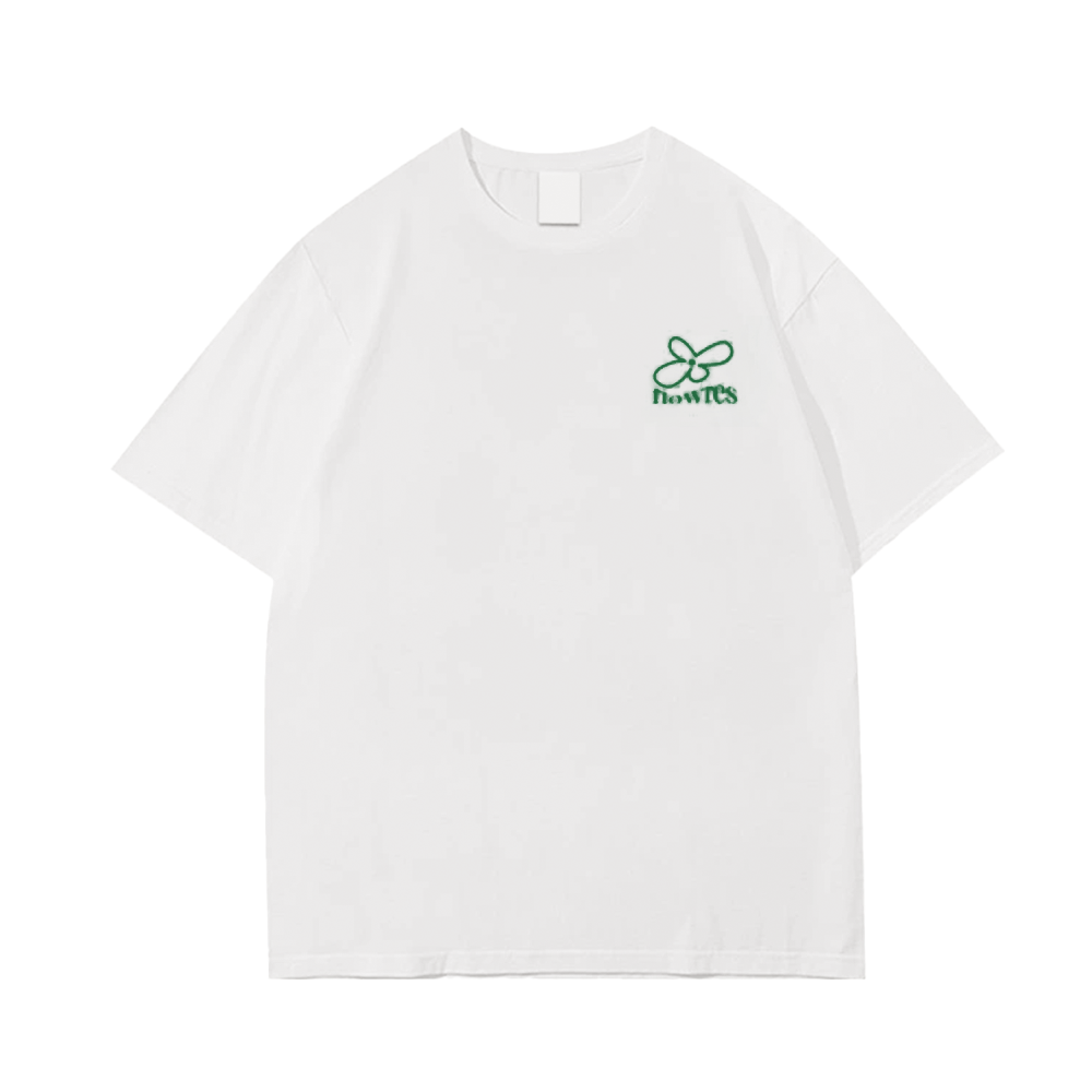 Chic Green Line Flower T-Shirt