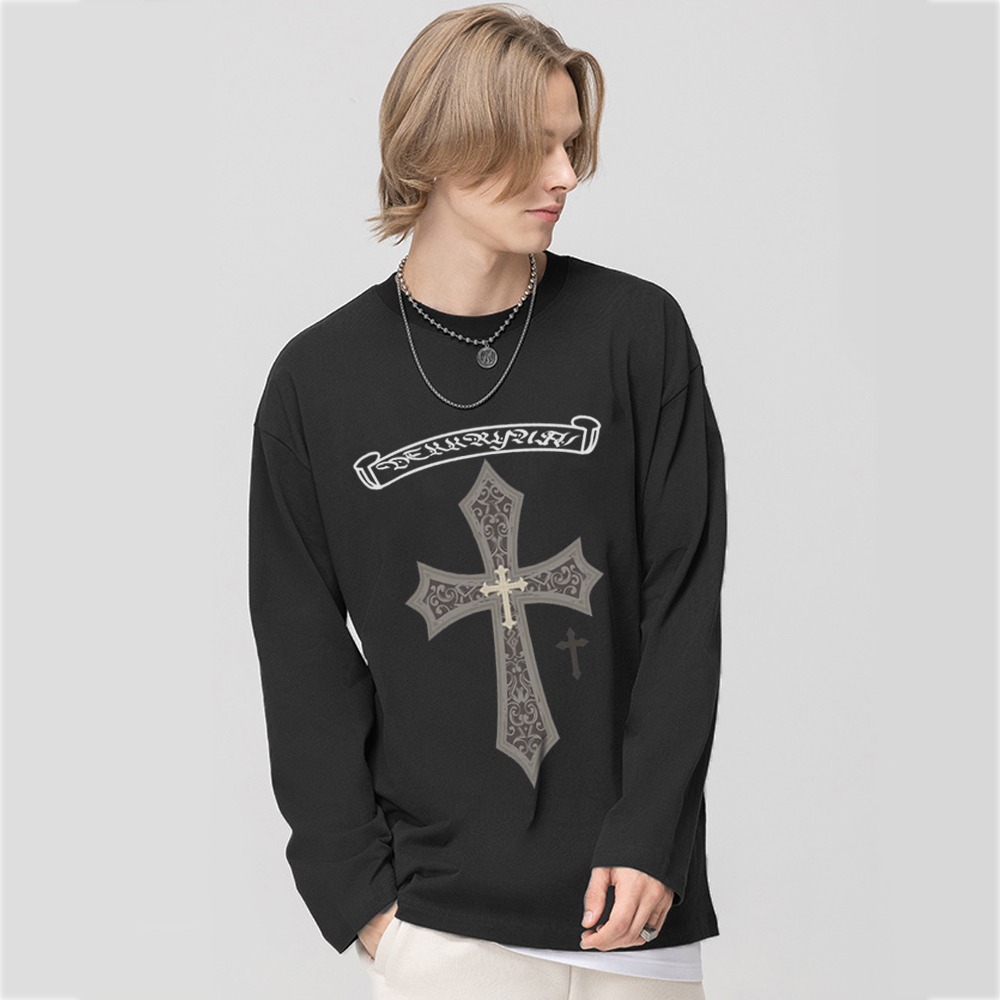 Cross Letter Long Sleeve Shirt