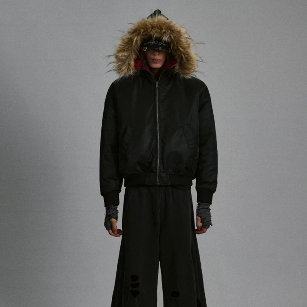 Fur Collar Padded Hooded Jacket