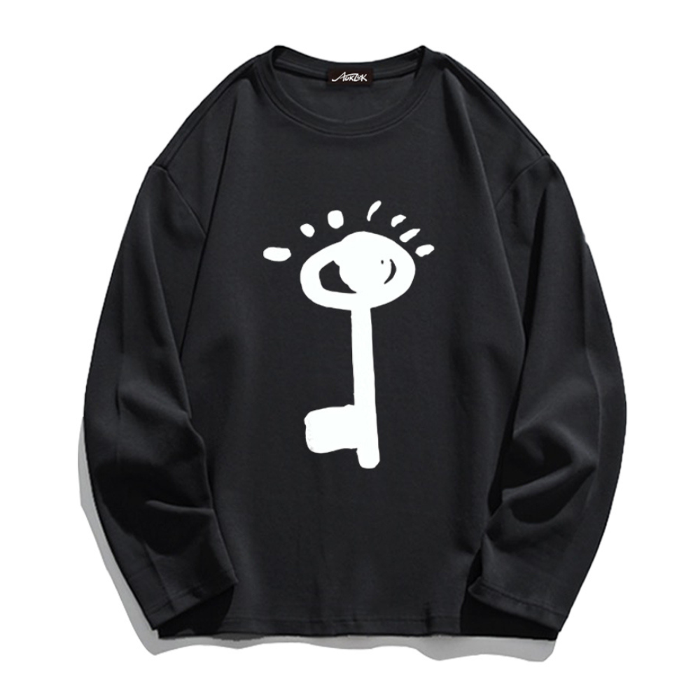 【Subscription】Summer Loose Key Print Long Sleeve Shirt