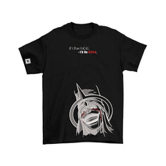 Embroidered Graphic T-Shirts with Samurai Demon Mask & Twin Blade Designs Details