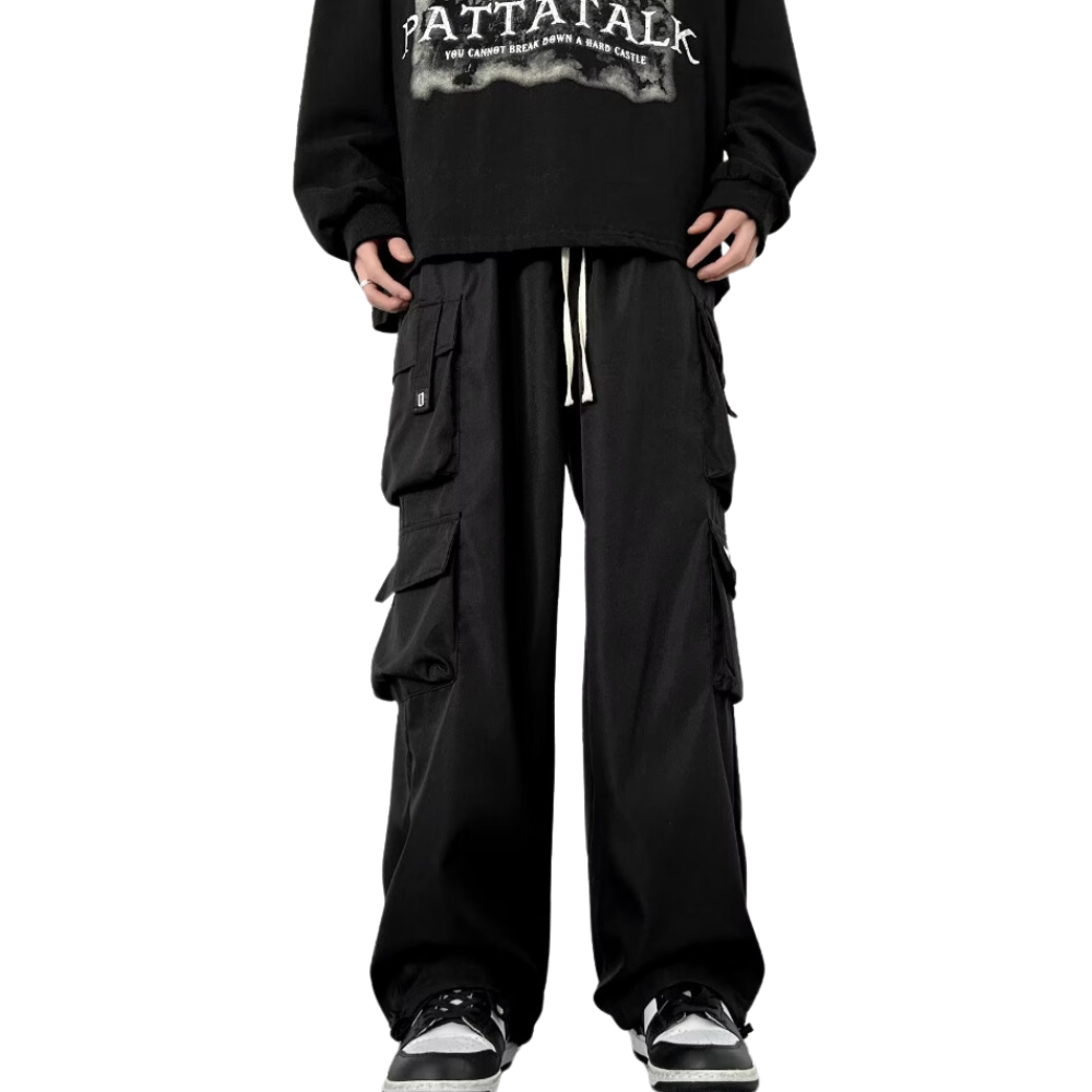 American Cotton Wide-Leg Hiking Cargo Pants