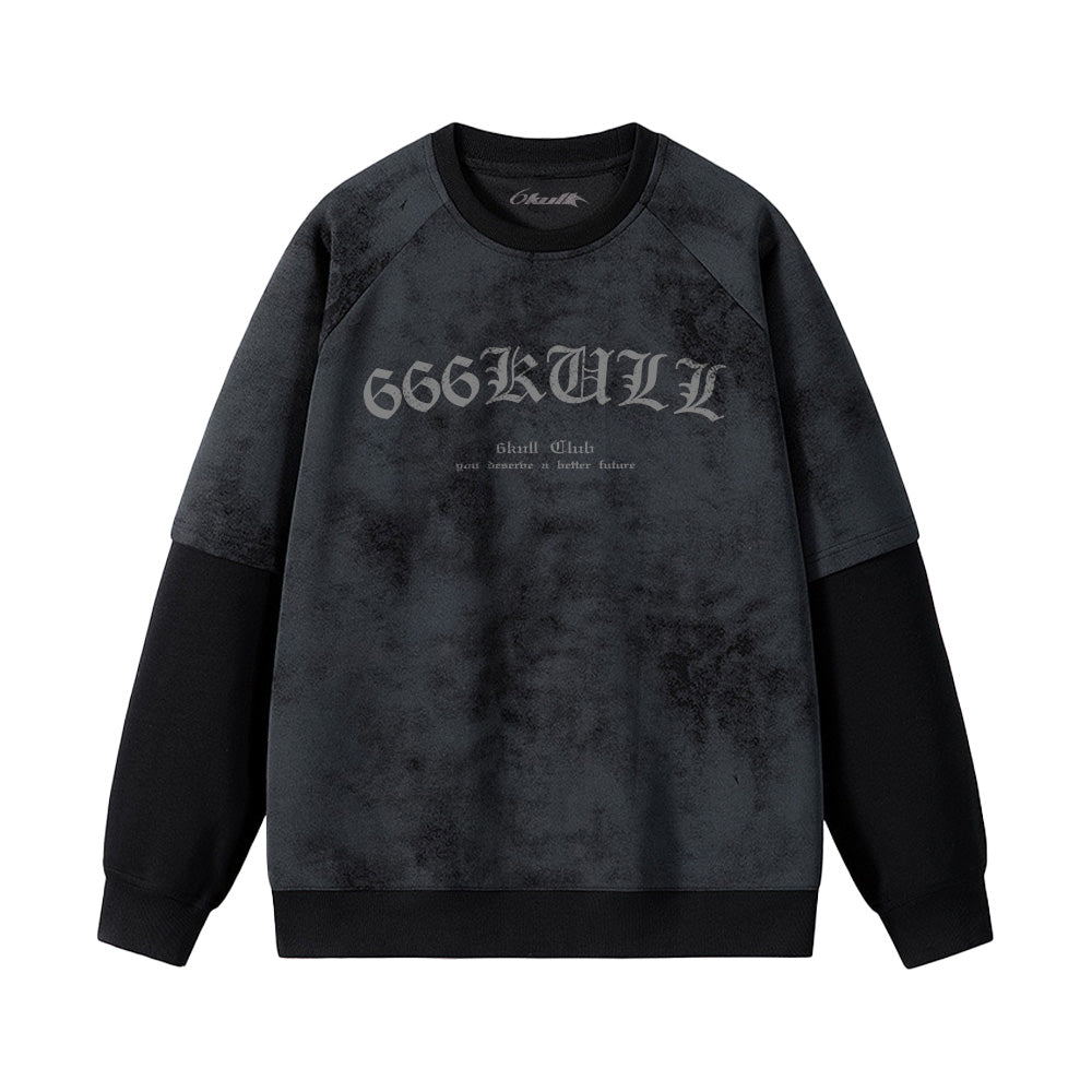 6Kull Bone Wing Splicing Sweatshirt