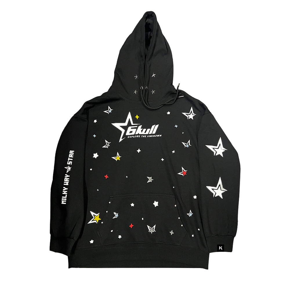 6Kull Shine Puff Print Milky Way Hoodie
