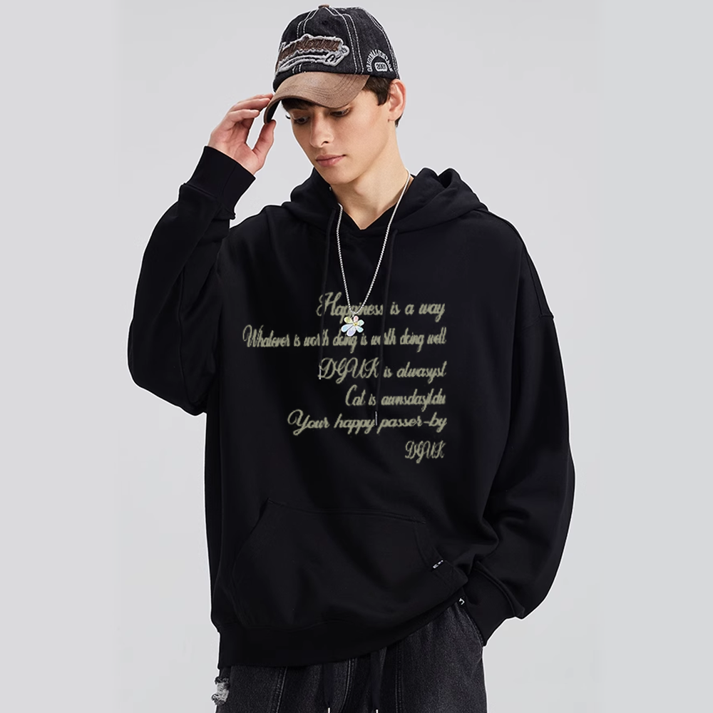 Vintage Graphic Letter Print Hoodie