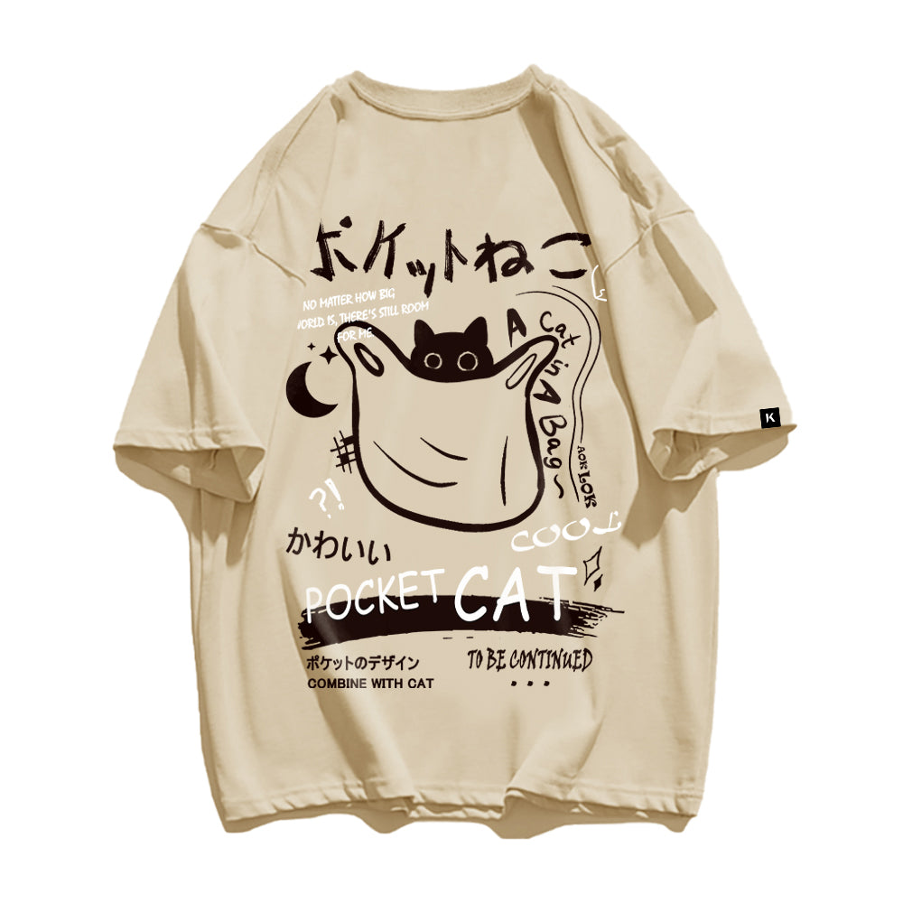 Retro Animation Cat Graphic T-Shirt