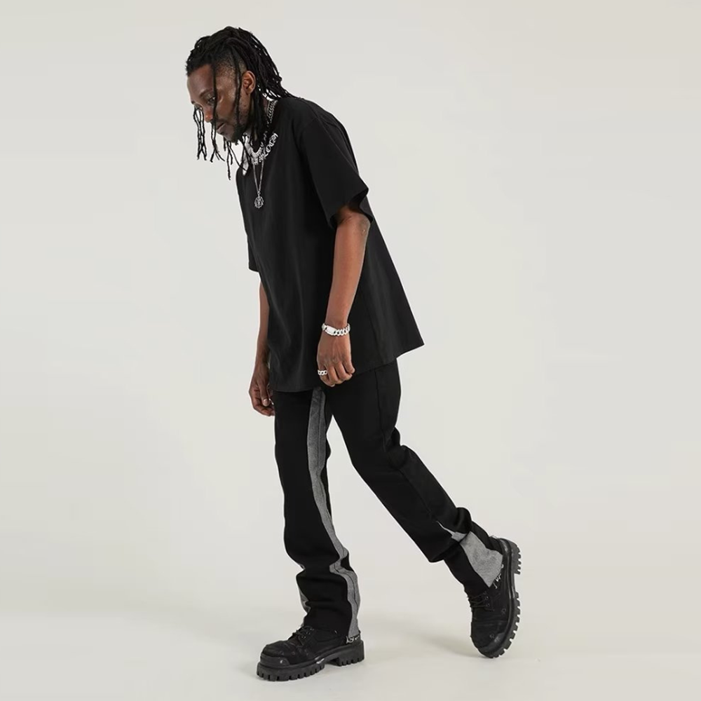 American Casual Side Split Floor Sweeping Street Jeans