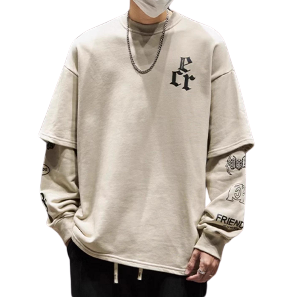 Japanese Retro Letter Print Sweatshirt