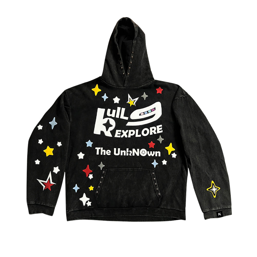 6Kull Full Puff Print Crystal Luxury Milky Way Hoodie