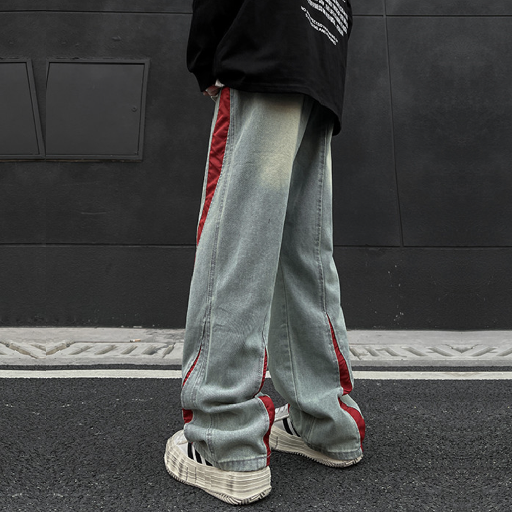 Trendy Loose Contrast Jeans