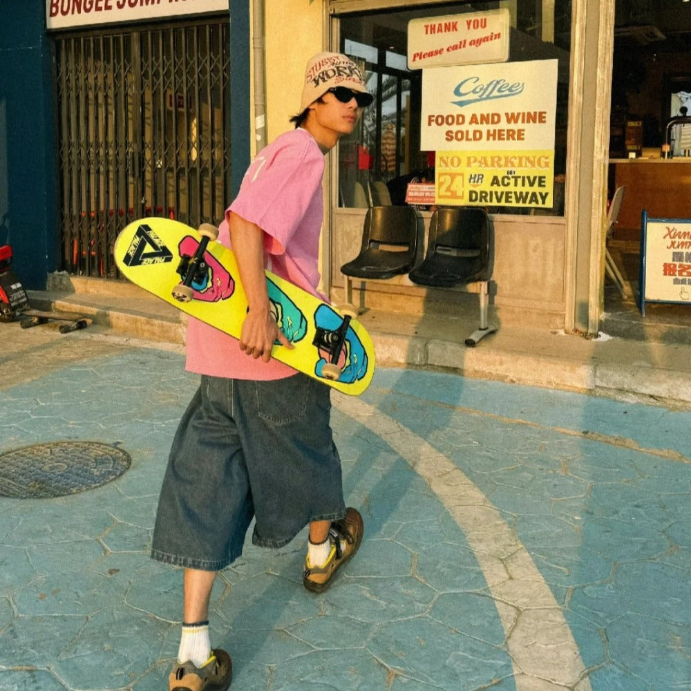 Japanese Flower Embroidered Shorts