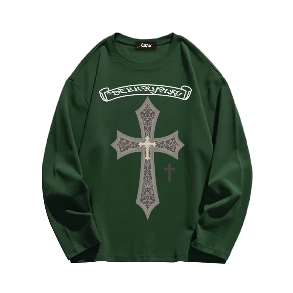 Cross Letter Long Sleeve Shirt
