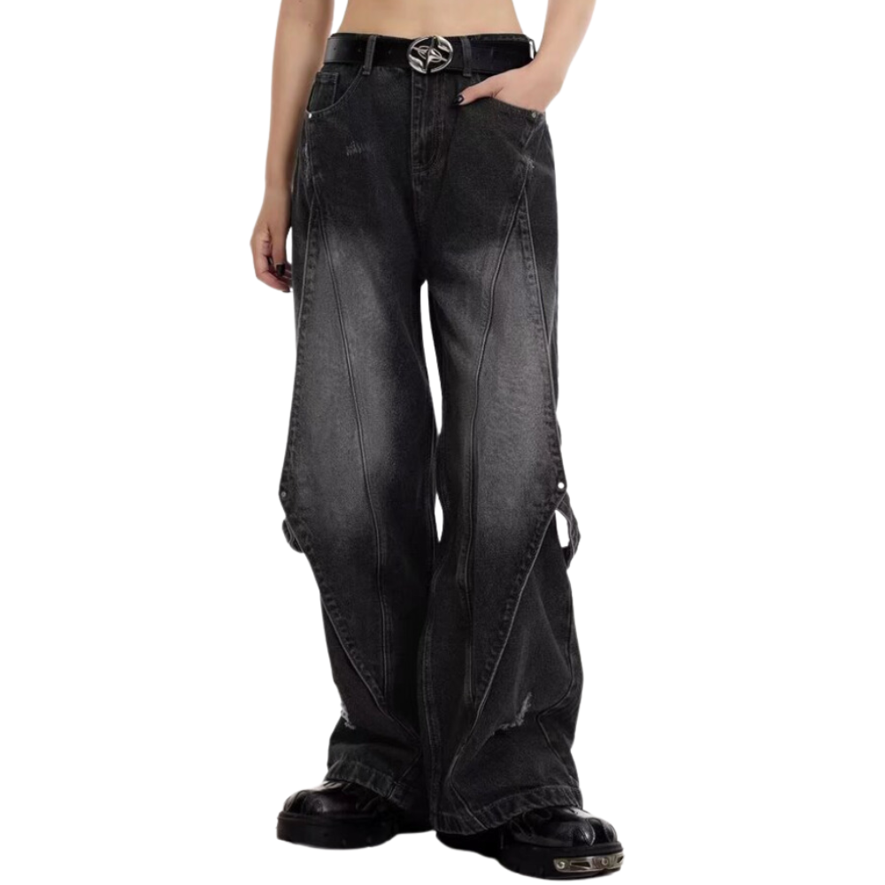 American High Street Vibe Heavy Industry Spliced Jeans