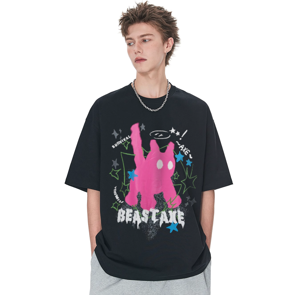 Urban Abstract Kitten Print T-shirt