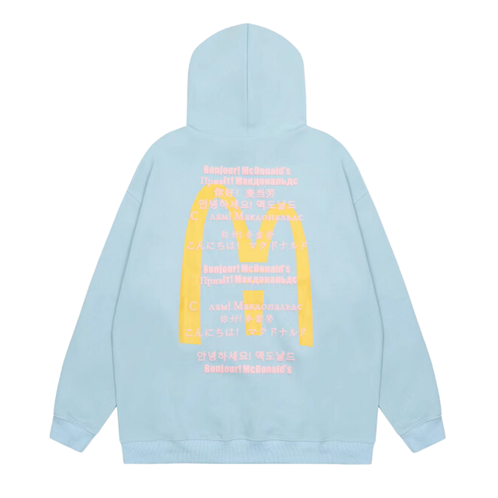 Casual Japanese Letter Print Hoodie