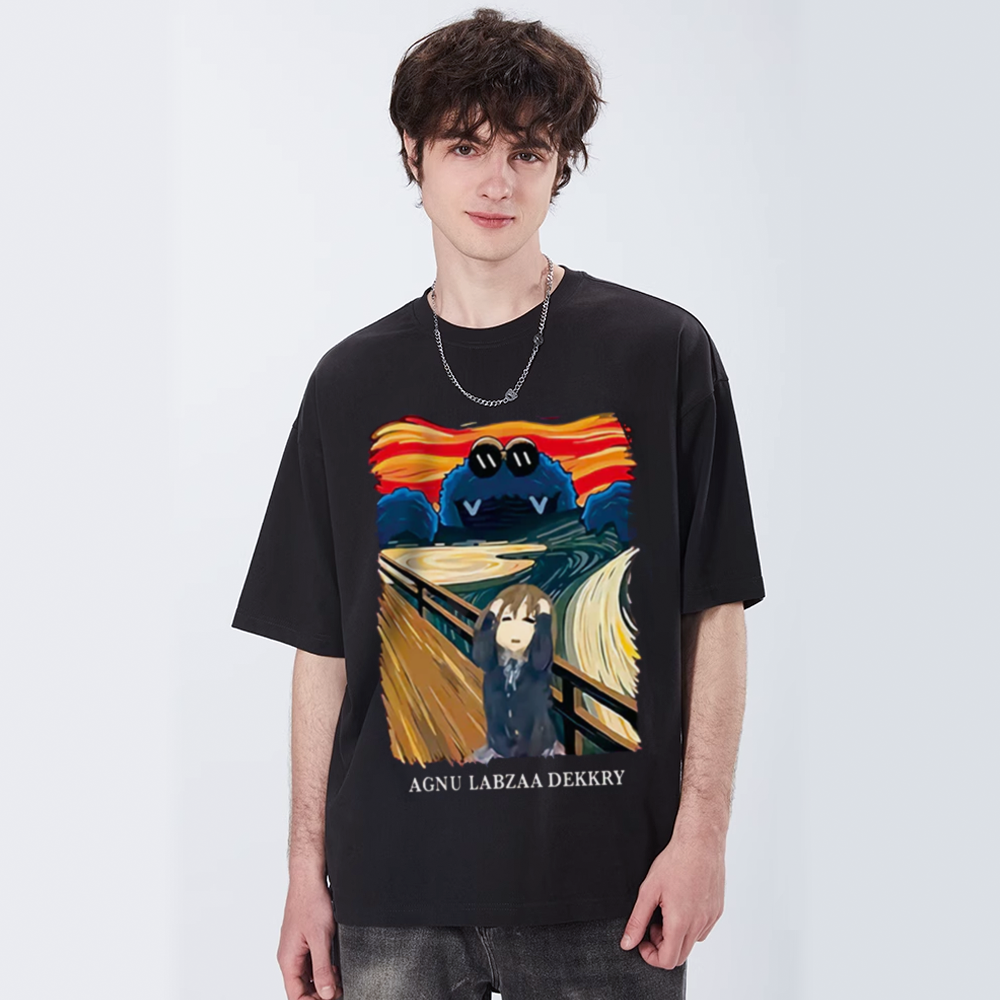 Upset Cartoon Girl Cotton T-shirt