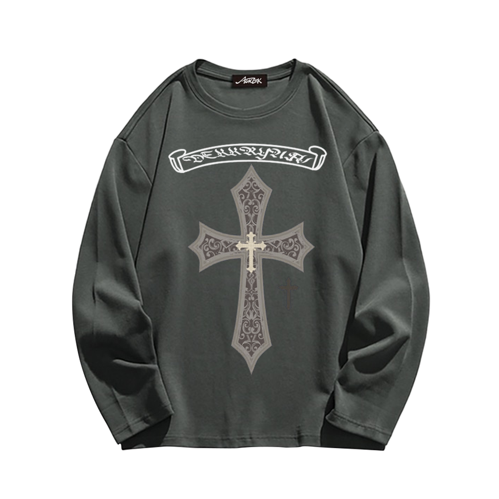 Cross Letter Long Sleeve Shirt