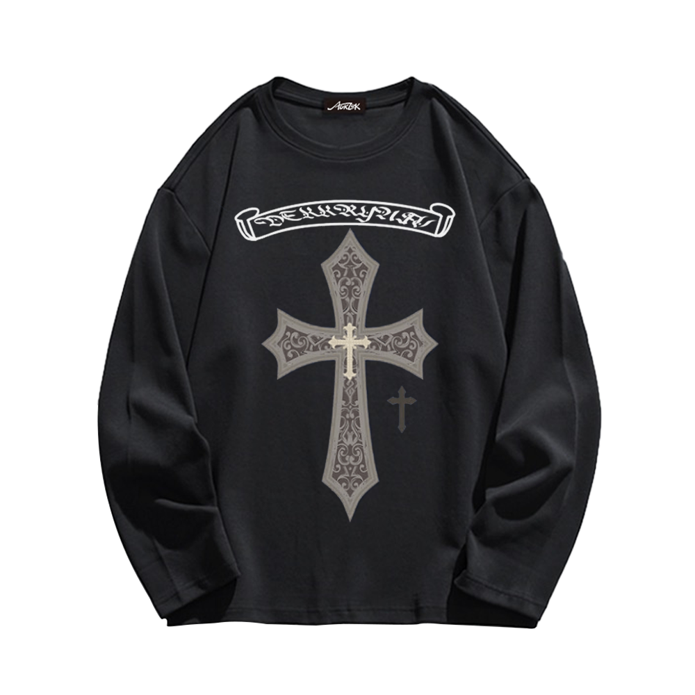 Cross Letter Long Sleeve Shirt