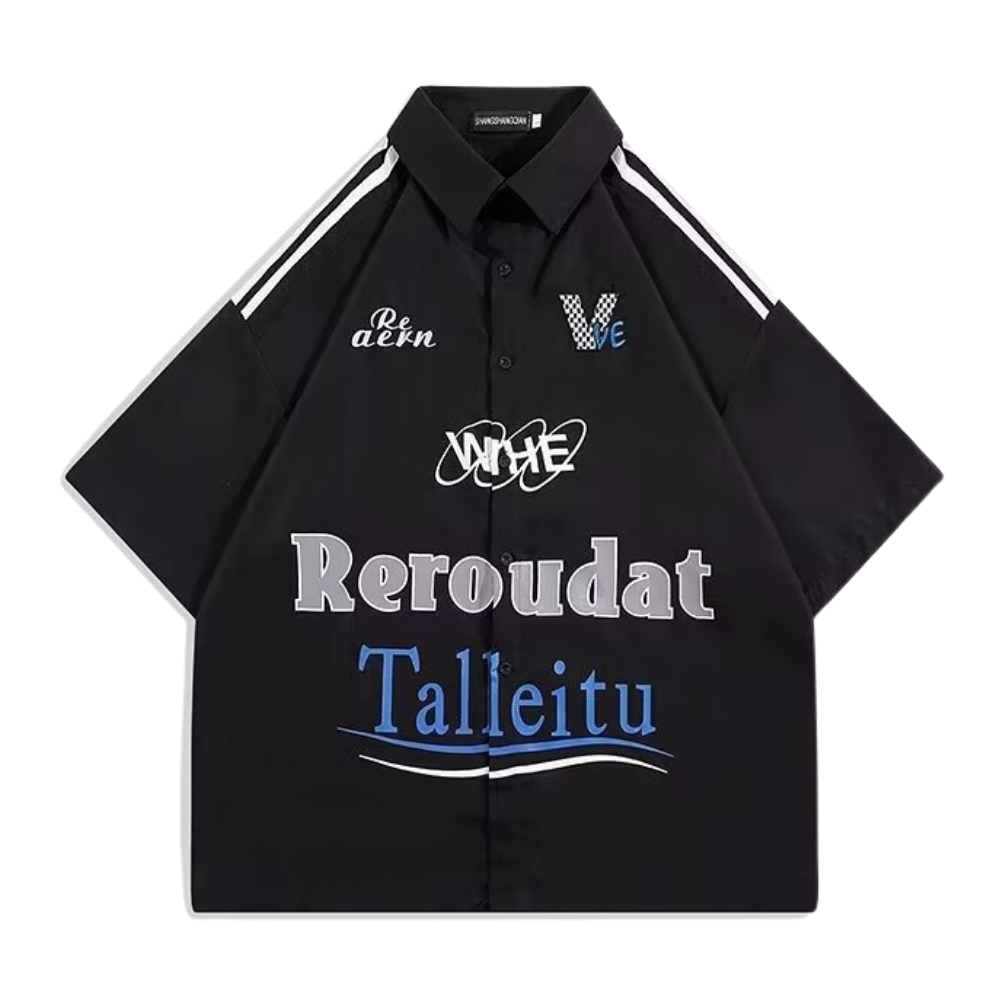 Hip Hop Letter Racing Shirt