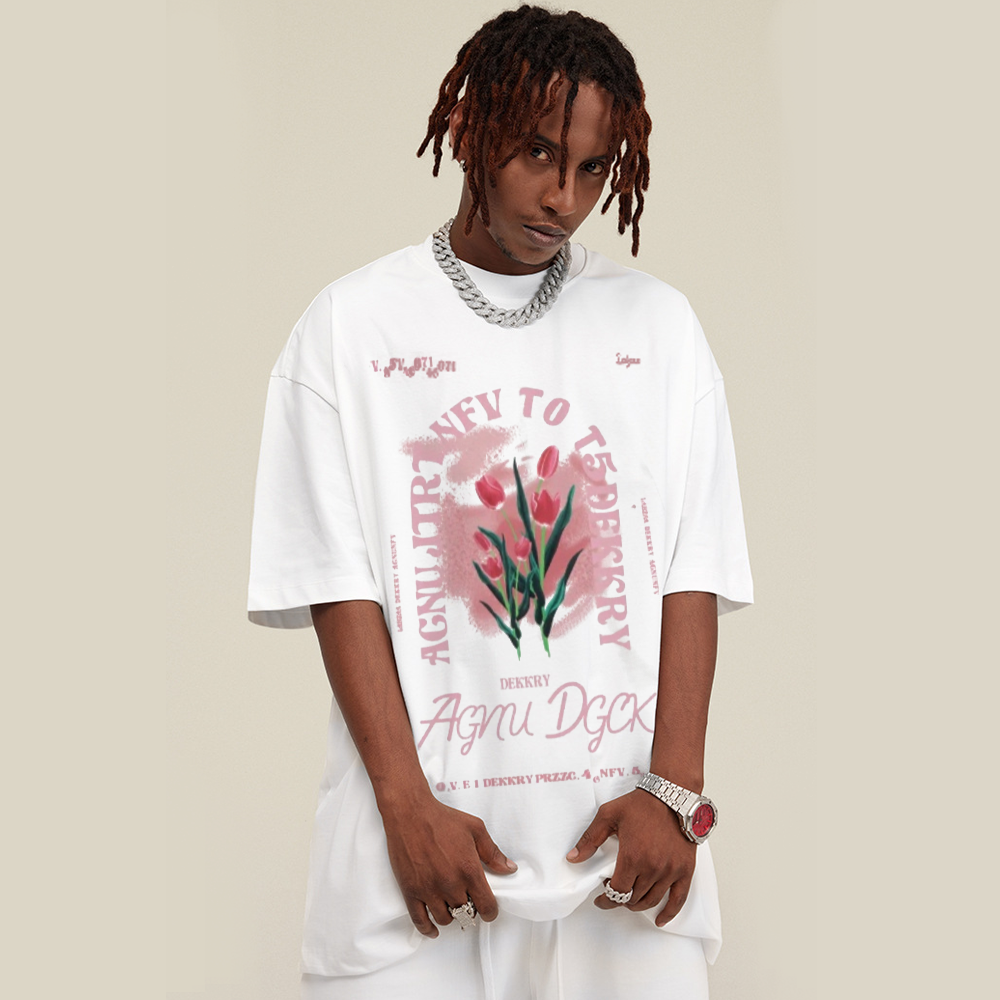 American Street Tulip Print Cotton T-shirt