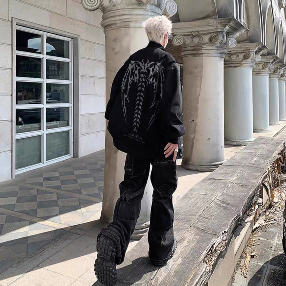 6Kull Stand Collar Bone Wing Jacket